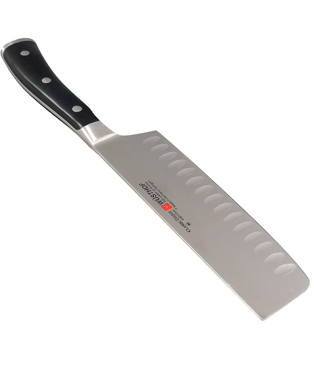 Dao Nakiri Wusthof Classic Ikon 17.8 cm - Lưỡi Rỗng, Cán Đen (4187-7/17)