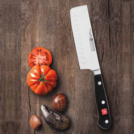 Dao Nakiri Wusthof 17.8 cm - Lưỡi Rãnh, Cán Liền, Rèn (4193-7)