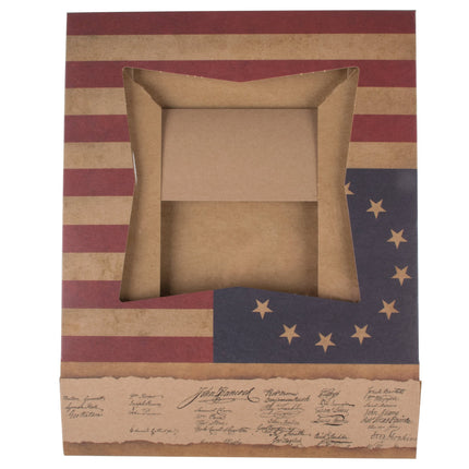 Hộp bánh Southern Champion 22,9 cm x 22,9 cm x 6,3 cm Auto-Popup cửa sổ Pie / với Vintage American Flag / Declaration of