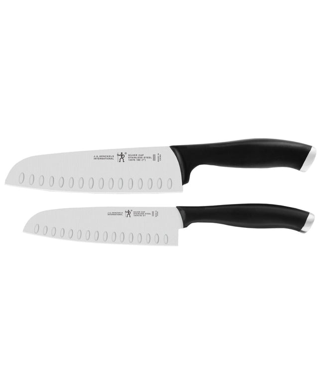 Bộ Dao Santoku 2 Món Henckels 1013700 Lưỡi Thép Không Gỉ Cán Nhựa Đen