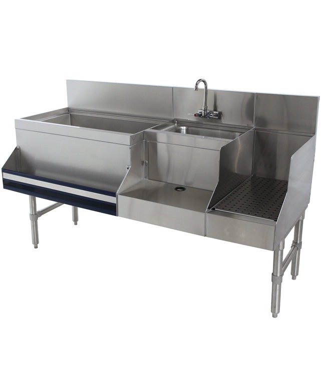 Quầy tốc độ Uni-Serv thép không gỉ có tấm lạnh Advance Tabco Prestige PRU-19-60L-10 152 x 64 cm (thùng đá bên trái)