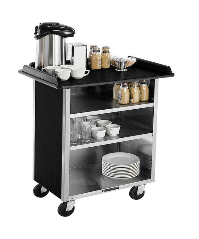 Xe đẩy phục vụ đồ uống inox Lakeside 678B 3 tầng mặt laminate đen 103,5 x 61 x 97 cm