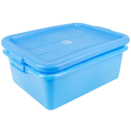 Bộ hộp đựng thực phẩm kèm khay thoát nước và nắp màu xanh dương Vollrath Traex® Color-Mate™ 1505-C04 50,8 x 38,1 x 20,3 