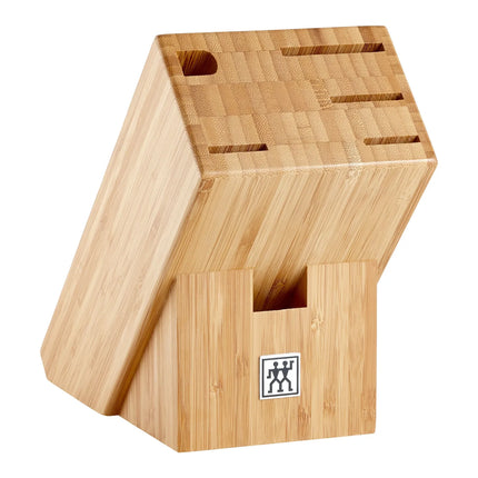 (7 pieces) ZWILLING | GOURMET Knife Block Set – Bamboo Block - Chef 20 cm - Slicing 16 cm - Bread 20 cm - Utility 13 cm - Paring 10 cm - Shears - Steel