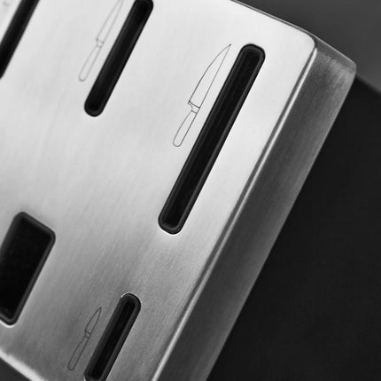 (7 pieces) ZWILLING | GOURMET SharpBlock Knife Block Set – KIS Self‑Sharpening - Includes Chef 20 cm, Bread 20 cm, Carving 20 cm, Utility 13 cm, Paring 10 cm + Scissors