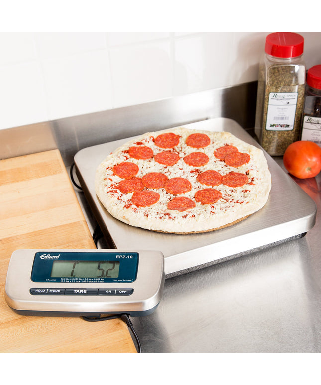 Cân pizza điện tử thép không gỉ Edlund EPZ-10H 4,5 kg có bàn đạp trừ bì