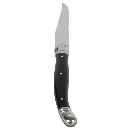Dao Steak Laguiole 5392S057 22.9 cm Răng Cưa Cán Nhựa Cong Đen Thép Không Gỉ