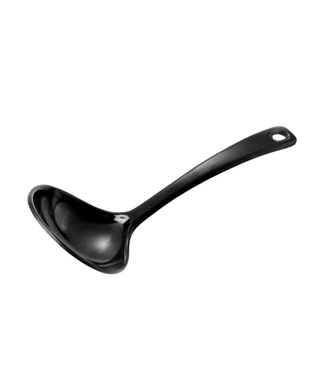 Thìa súp nhựa melamine màu đen Elite Global Solutions 114 Zen 17 cm - Gói 6 cái