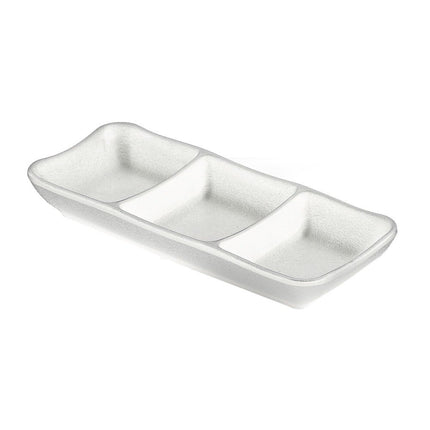 Khay melamine chữ nhật 3 ngăn Elite Global Solutions Zen JW2071 màu trắng 19 x 8 cm - Thùng 6 cái