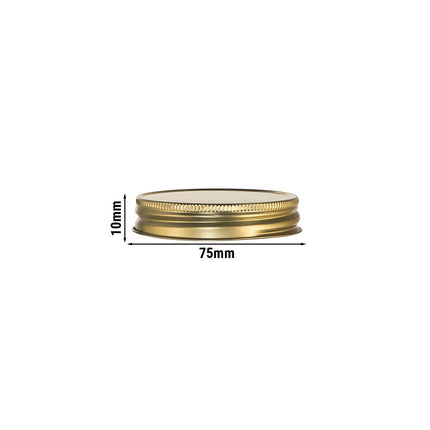 (72 pieces) LIBBEY | GGM Gastro DRINKING JARS - Lid - Metal - Gold - suitable for 70810, 70811 & 70812
