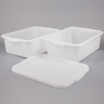 Bộ hộp đựng thực phẩm kèm khay thoát nước và nắp màu trắng Vollrath Traex® Color-Mate™ 1507-C05 50,8 x 38,1 x 20,3 cm - 