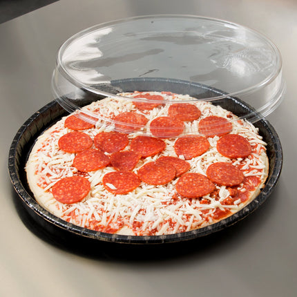 Khay pizza/bánh quy mang đi an toàn lò Solut 68155-CP 33 cm, đen, có nắp - Thùng 25 cái