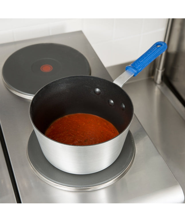 Nồi nấu sốt nhôm chống dính Vollrath Wear-Ever 2,6 lít thành nghiêng phủ SteelCoat x3 tay cầm silicone xanh - Z434212