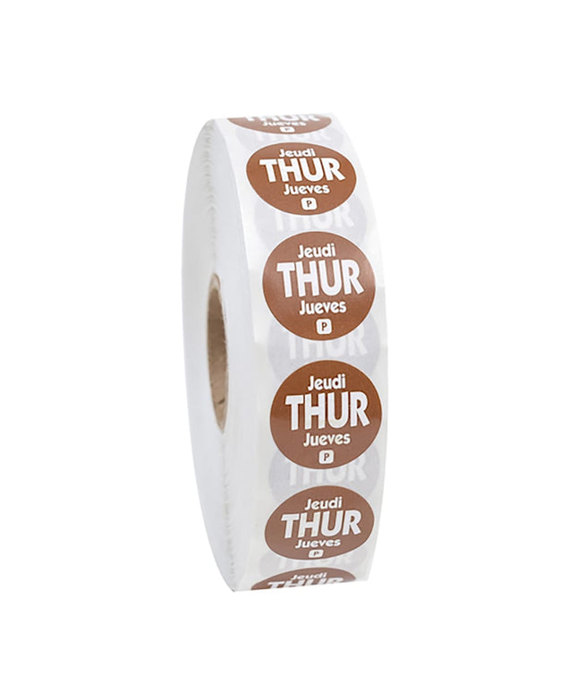Nhãn Dán Thực Phẩm Tròn Vĩnh Viễn National Checking Company P7504R 1.9 cm Thứ Năm Nâu