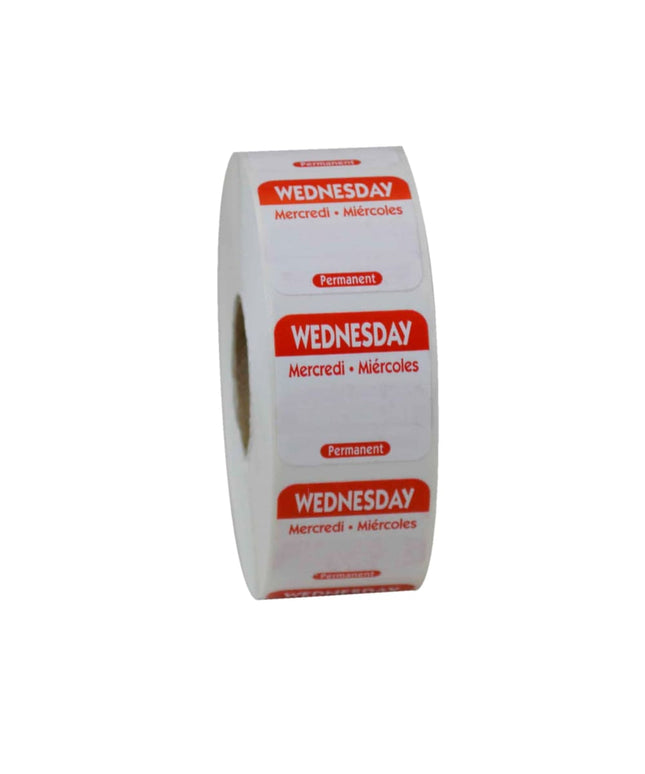 Nhãn Đựng Thực Phẩm Vĩnh Viễn National Checking Company 2.5 x 2.5 cm Thứ Tư Màu Đỏ (P103R)
