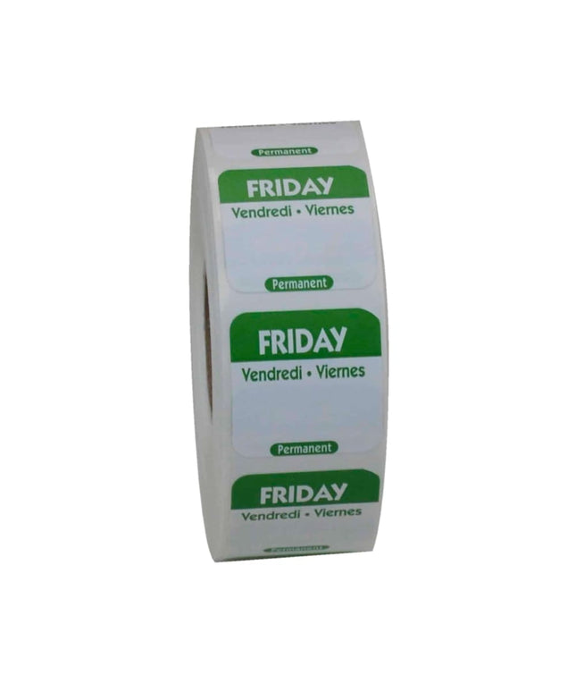 Nhãn Bảo Quản Thực Phẩm Vuông Vĩnh Viễn National Checking Company 2.5 x 2.5 cm Thứ Sáu Xanh Lá (P105R)