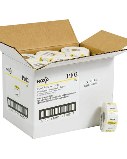 Nhãn Bảo Quản Thực Phẩm Vuông Vĩnh Viễn National Checking Company 2.5 x 2.5 cm Thứ Bảy Cam (P106R)