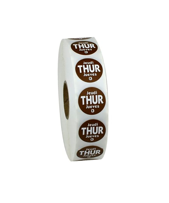 Nhãn Dán Thực Phẩm Tròn Gỡ Được National Checking Company R7504R 1.9 cm Thứ Năm Nâu