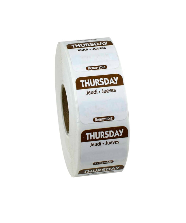 Nhãn Bảo Quản Thực Phẩm Vuông Gỡ Được National Checking Company 2.5 x 2.5 cm Thứ Năm Nâu (R104R)