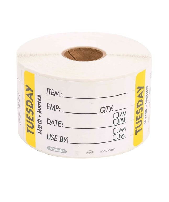 Nhãn Bảo Quản Thực Phẩm Chữ Nhật National Checking Company RIDU2302R Thứ Ba 5.1 x 7.6 cm Vàng