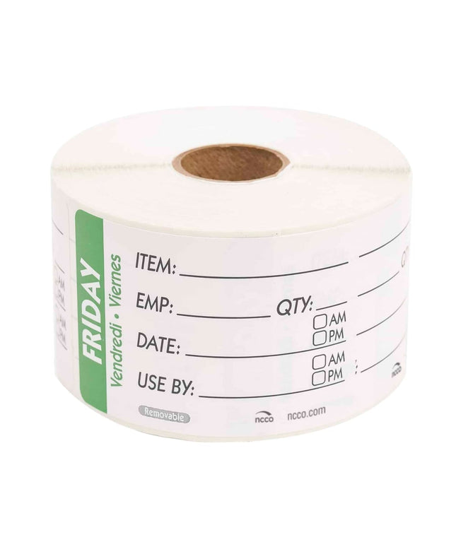 Nhãn Bảo Quản Thực Phẩm Chữ Nhật National Checking Company RIDU2305R Thứ Sáu 5.1 x 7.6 cm Xanh Lá