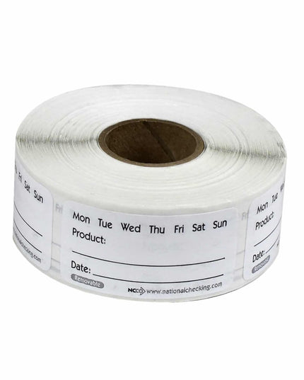 Nhãn Bảo Quản Thực Phẩm National Checking Company RP12R 2.5 x 5.1 cm Trắng