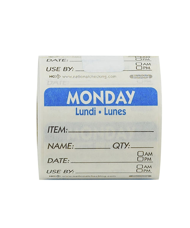 Nhãn Bảo Quản Thực Phẩm Tan National Checking Company DIDU2201R Thứ Hai 5.1 x 5.1 cm Xanh Dương