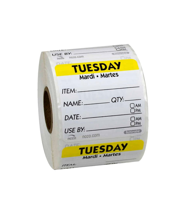 Nhãn Bảo Quản Thực Phẩm Vuông Viết Được National Checking Company 5.1 x 5.1 cm Thứ Ba Vàng (RIDU2202R)