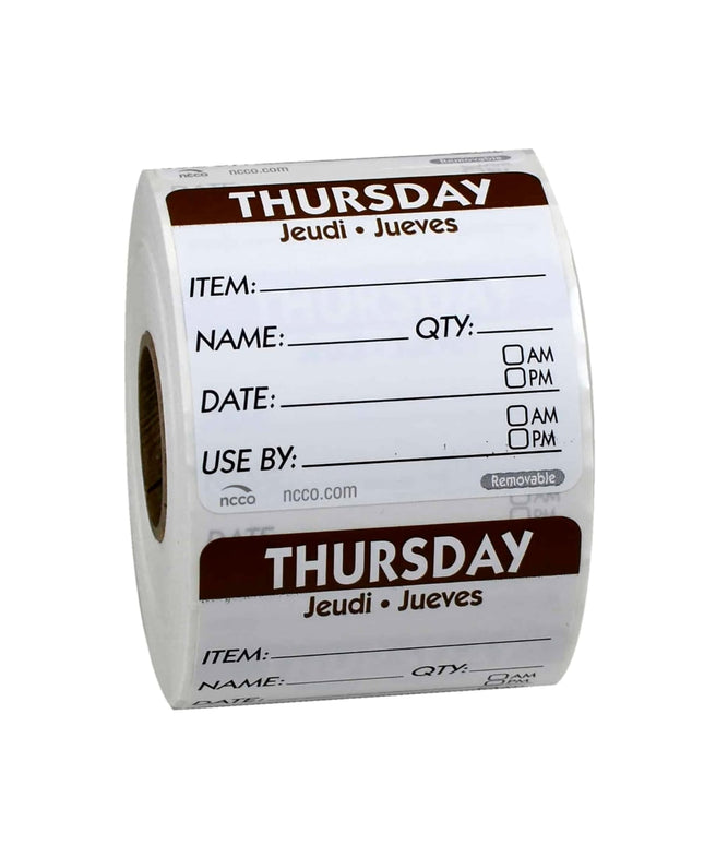 Nhãn Bảo Quản Thực Phẩm Vuông Viết Được National Checking Company 5.1 x 5.1 cm Thứ Năm Nâu (RIDU2204R)