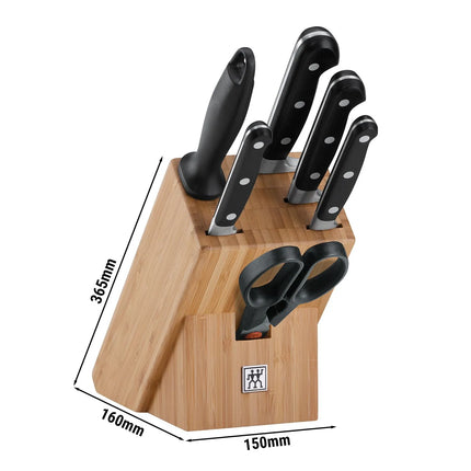 (7‑Piece) ZWILLING | Professional S Knife Block Set – Bamboo Block with Scissors & Steel - Made in Germany