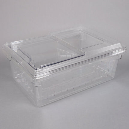 Bộ hộp đựng thực phẩm kèm rổ lọc nhựa polycarbonate trong suốt Cambro Camwear 18268CLRKIT135 66 x 46 x 23 cm