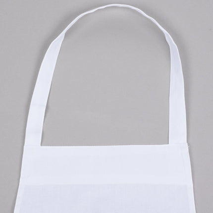 Tạp dề yếm vải cotton tiết kiệm có thể tùy chỉnh Chef Revival trắng, túi đựng bút