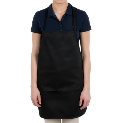 Tạp dề yếm ngắn vải poly-cotton có thể tùy chỉnh Chef Revival đen, 3 túi
