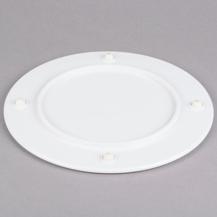 Đĩa melamine phẳng Elite Global Solutions M114 On a Pedestal 28 cm tròn trắng