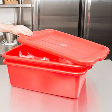Bộ hộp đựng thực phẩm kèm khay thoát nước và nắp màu đỏ Vollrath Traex® Color-Mate™ 1505-C02 50,8 x 38,1 x 20,3 cm - Bộ