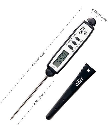 Nhiệt Kế Bỏ Túi Điện Tử CDN Que Đo 7 cm, -40 Đến 450°F, Màu Đen (DT450X)