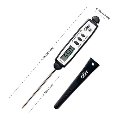 Nhiệt Kế Bỏ Túi Điện Tử CDN Que Đo 7 cm, -40 Đến 450°F, Màu Đen (DT450X)