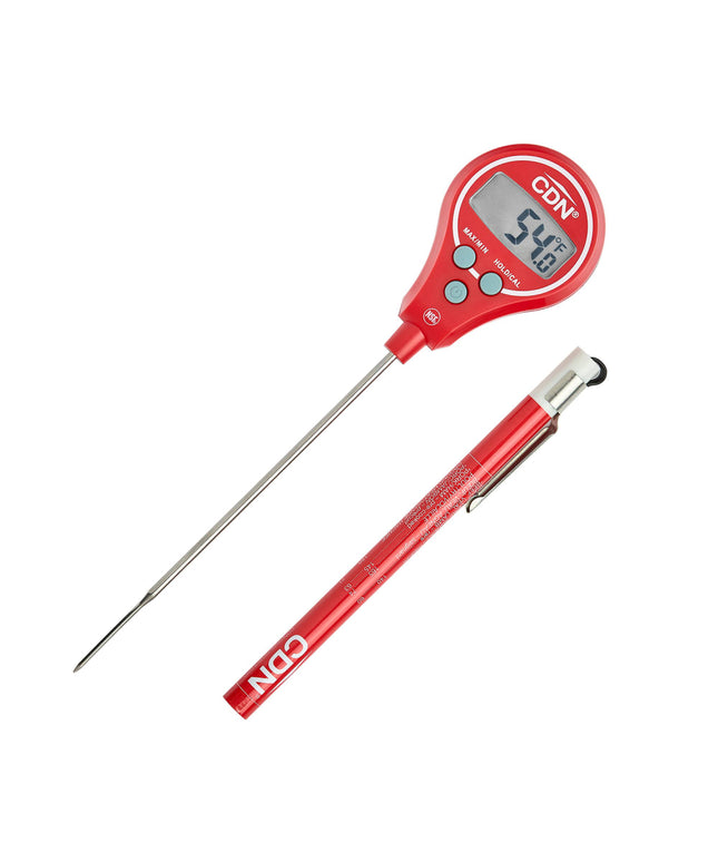 Nhiệt Kế Kỹ Thuật Số Bỏ Túi CDN Que Đo 10.9 cm, -40 Đến 572°F, Màu Đỏ (DTL572-R)
