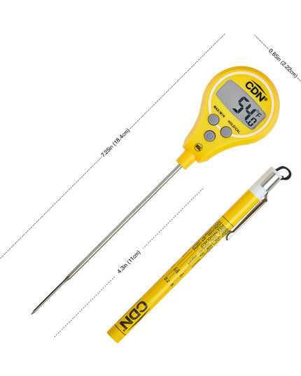 CDN Nhiệt Kế Kỹ Thuật Số Bỏ Túi Cọc 10.9 cm, -40 Đến 572°F, Màu Vàng (DTL572-Y)