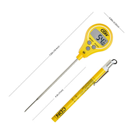 CDN Nhiệt Kế Kỹ Thuật Số Bỏ Túi Cọc 10.9 cm, -40 Đến 572°F, Màu Vàng (DTL572-Y)