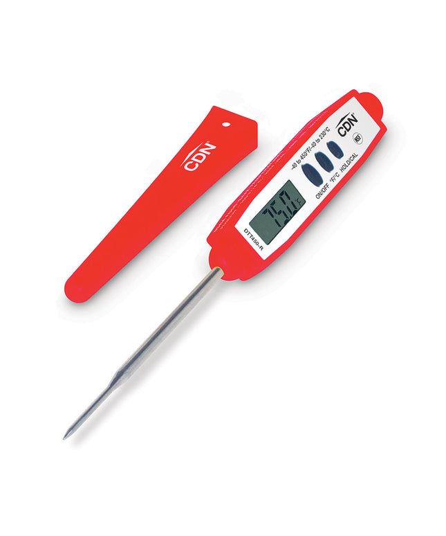 CDN Nhiệt Kế Kỹ Thuật Số Bỏ Túi Que Đo 7 cm, -40 Đến 450°F, Màu Đỏ (DTT450-R)