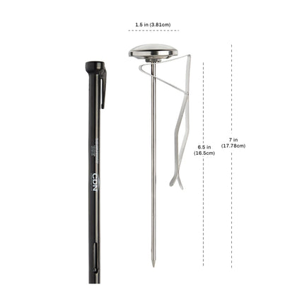 CDN Nhiệt Kế Đánh Sữa Mặt Đồng Hồ 3.8 cm Cần 16.5 cm, 0 Đến 220°F (IRB220-F-6.5)