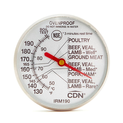 Nhiệt Kế Thịt CDN Mặt Đồng Hồ 4.4 cm Cán 12.7 cm 54 - 88°C (IRM190)