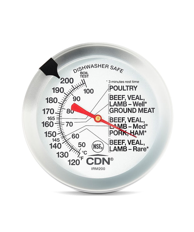 Nhiệt Kế Thịt CDN Mặt Đồng Hồ 5.1 cm Que 12.7 cm, 120 Đến 200°F (IRM200)