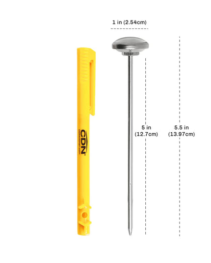 Nhiệt Kế Nấu Ăn Đồng Hồ CDN 2.5 cm Que 12.7 cm, 0 Đến 220°F (IRT220-X2)