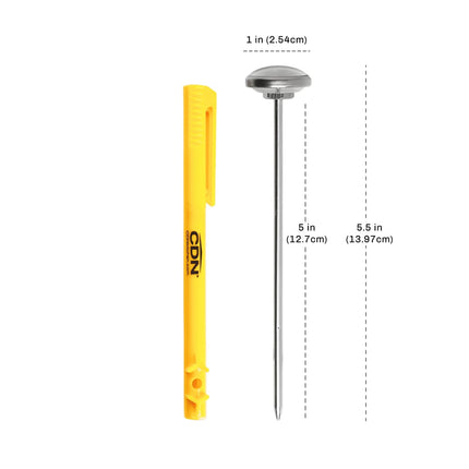 Nhiệt Kế Nấu Ăn Đồng Hồ CDN 2.5 cm Que 12.7 cm, 0 Đến 220°F (IRT220-X2)