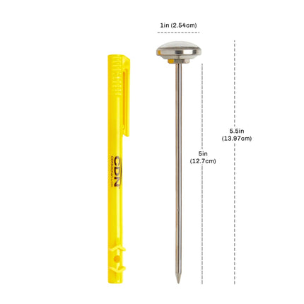 Nhiệt Kế Nấu Ăn CDN Mặt Số 2.5 cm Que 12.7 cm, 10 Đến 288°C (IRT550)