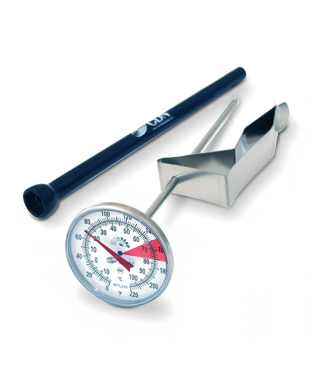 Nhiệt Kế Đánh Sữa Mặt Đồng Hồ 1 3/10.2 cm CDN Cọc 17.8 cm, 0 Đến 220°F (IRTL220)