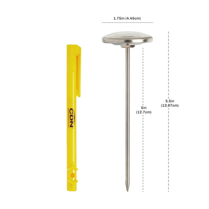 Nhiệt Kế Nấu Ăn CDN Mặt Số 4.4 cm Cần 12.7 cm, 0 Đến 220°F (IRXL220)