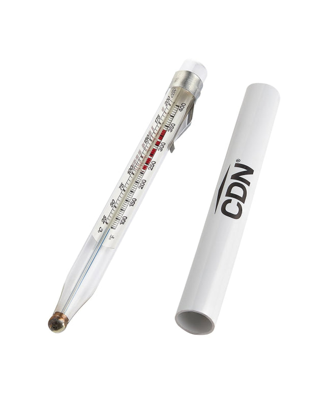 Nhiệt Kế Kẹo Chiên Ngập Dầu CDN TCF400 75-400°F Ống Thủy Tinh